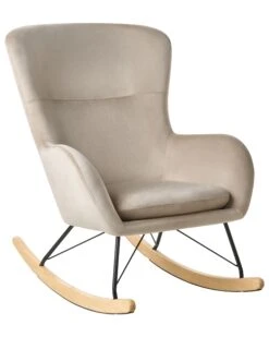 Velvet Rocking Chair Beige ELLAN