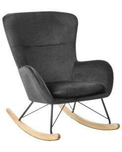 Velvet Rocking Chair Black ELLAN