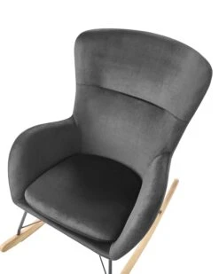Velvet Rocking Chair Black ELLAN -Cheap Furniture Store undef src sa picid 822926 type whitesh image