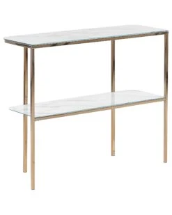 Glass Top Console Table Marble Effect White With Gold CALVERT 15 Glass Top Console Table Marble Effect White With Gold CALVERT -Cheap Furniture Store undef src sa picid 823510 type whitesh image