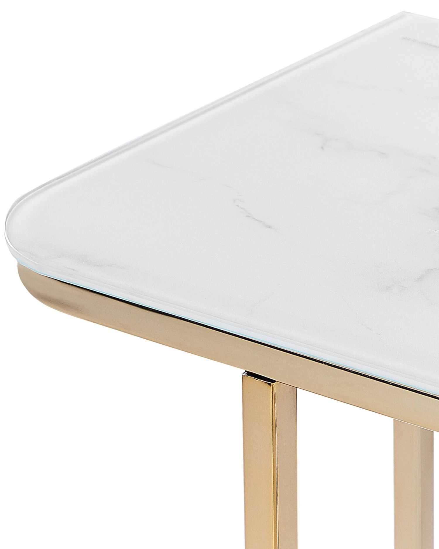 Glass Top Console Table Marble Effect White With Gold CALVERT 8 Glass Top Console Table Marble Effect White With Gold CALVERT - Image 6