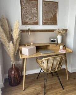 2 Drawer Home Office Desk With Shelf 120 X 60 Cm Light Wood LENORA -Cheap Furniture Store undef src sa picid 824482 type whitesh image