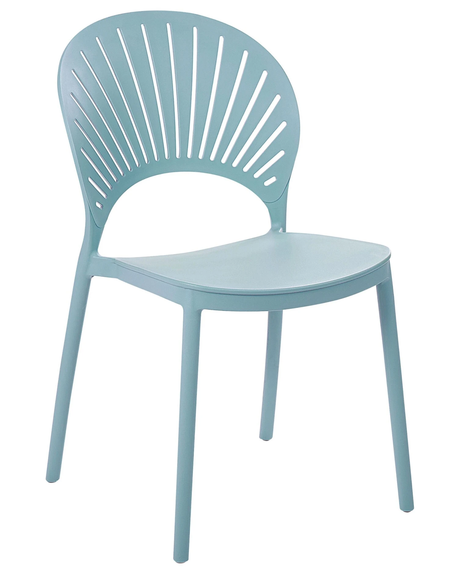 Set Of 4 Plastic Dining Chairs Blue OSTIA - Image 4