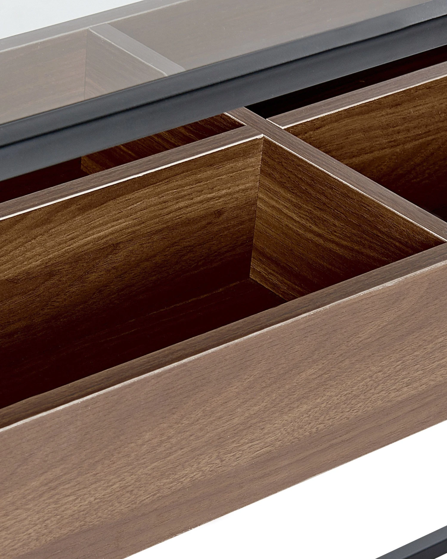 Glass Top Console Table Dark Wood And Black WACO 10 Glass Top Console Table Dark Wood And Black WACO - Image 8