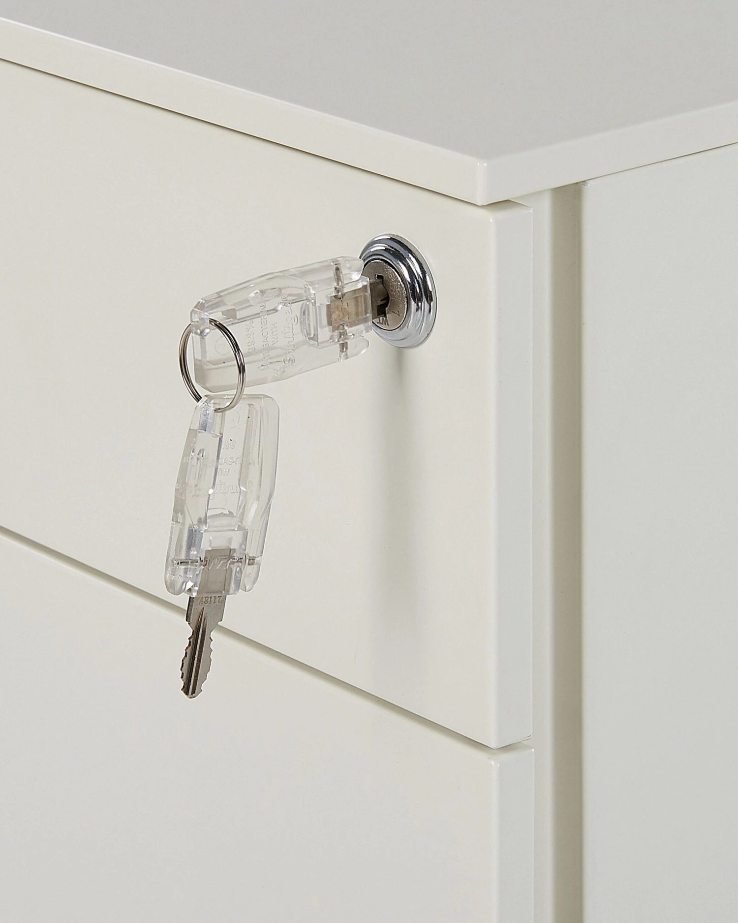 3 Drawer Metal Storage Cabinet Off-White CAMI - Image 7