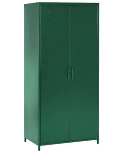 2 Door Metal Storage Cabinet Green VARNA