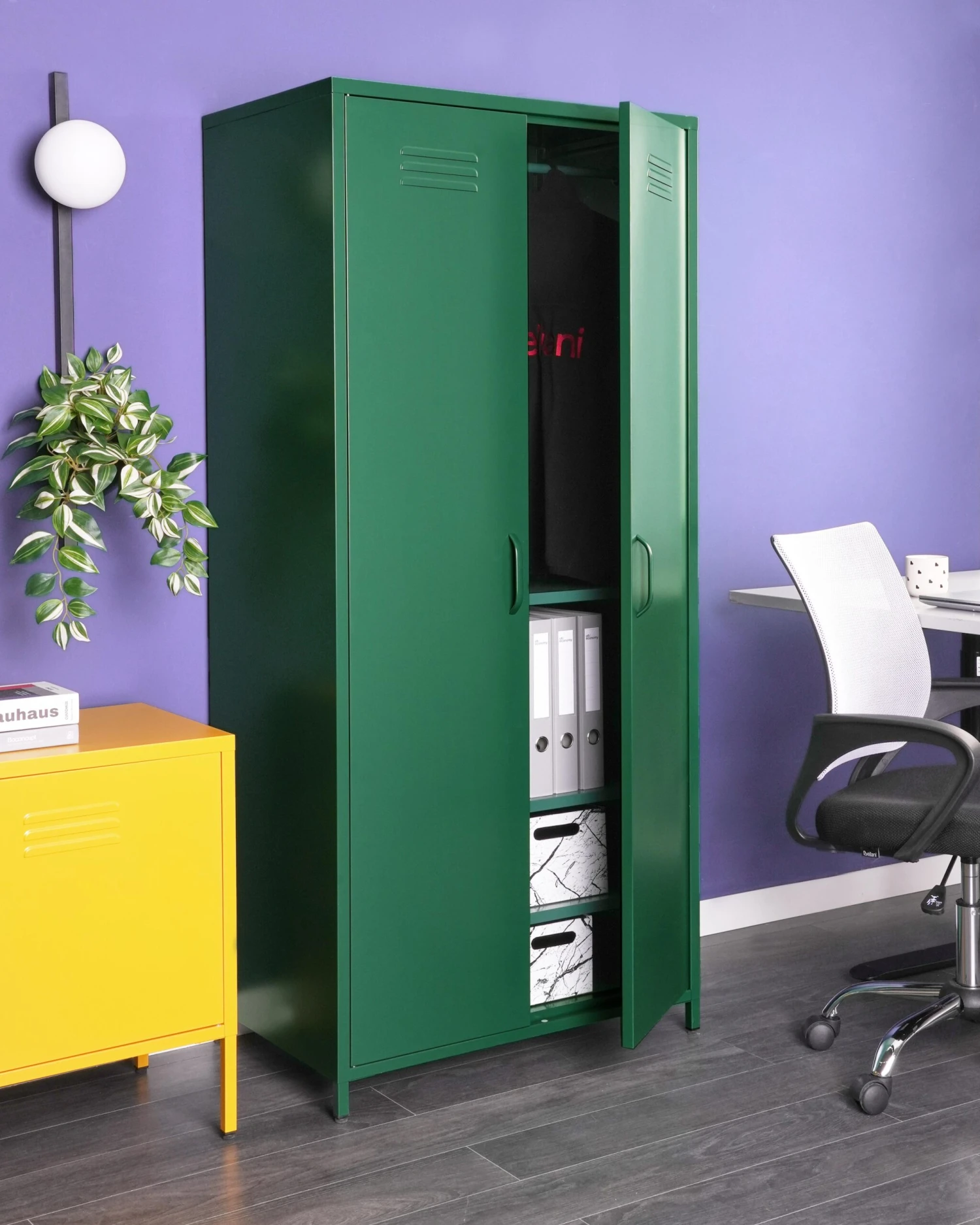 2 Door Metal Storage Cabinet Green VARNA - Image 3