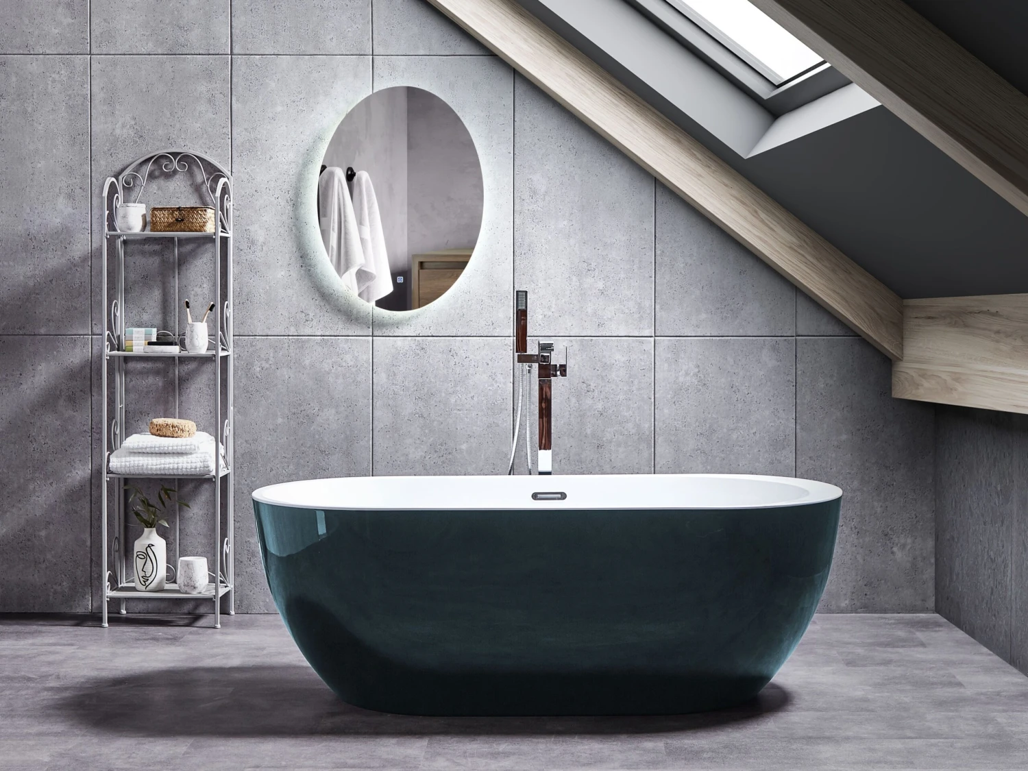 Freestanding Bath 1700 X 800 Mm Green NEVIS - Image 2