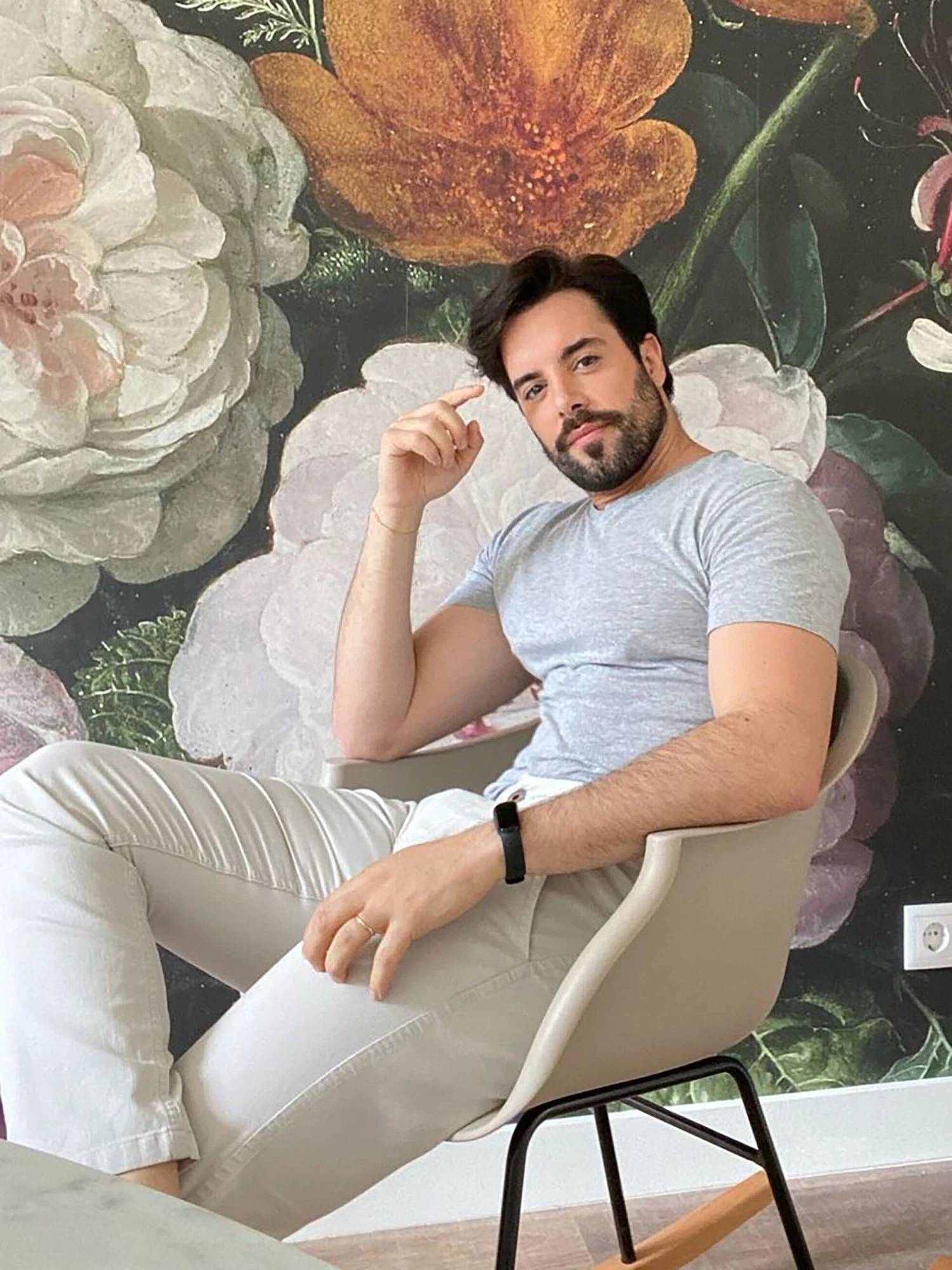 Rocking Chair Beige HARMONY - Image 4