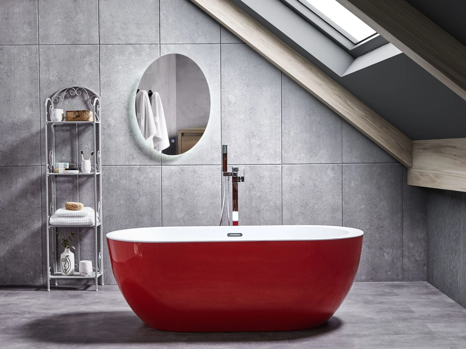 Freestanding Bath Red NEVIS Various Sizes - Image 2