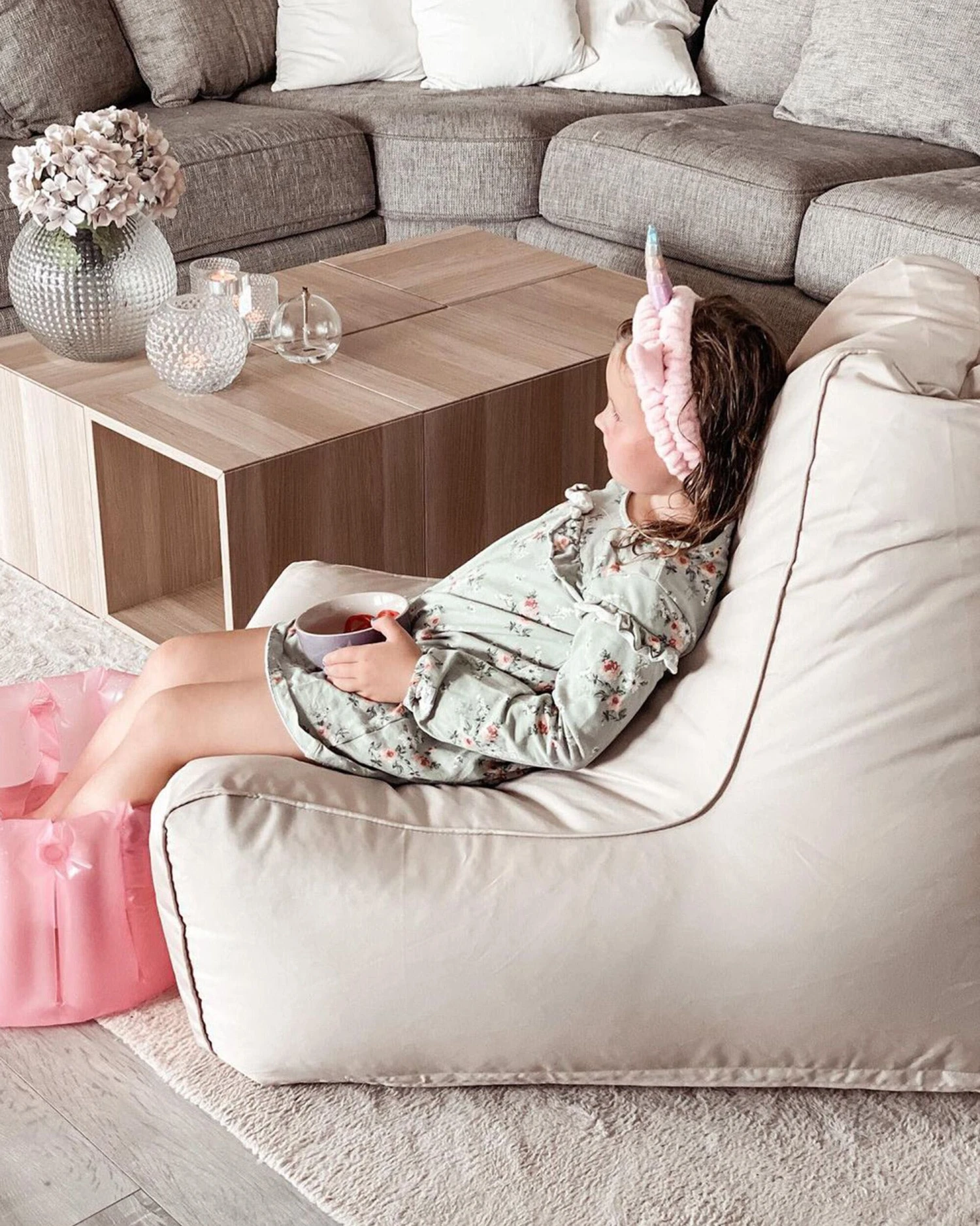 Bean Bag Chair Beige SIESTA 10 Bean Bag Chair Beige SIESTA - Image 8