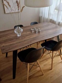 Dining Table 160 X 90 Cm Dark Wood WITNEY -Cheap Furniture Store undef src sa picid 828732 type whitesh image