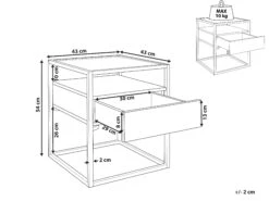1 Drawer Glass Top Side Table Dark Wood With Black MAUK -Cheap Furniture Store undef src sa picid 829123 type whitesh image