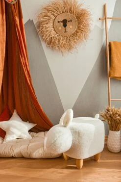 Fabric Animal Stool White BUNNY -Cheap Furniture Store undef src sa picid 831263 type whitesh image