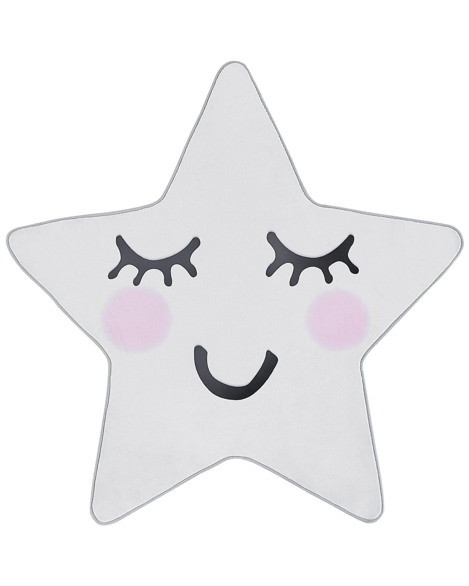 Kids Rug Star Print 120 X 120 Cm White SIRIUS