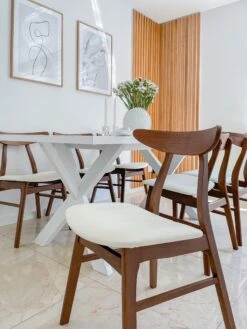 Set Of 2 Wooden Dining Chairs Faux Leather White LYNN -Cheap Furniture Store undef src sa picid 831802 type whitesh image
