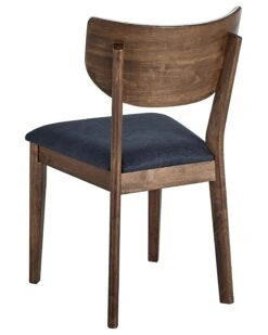 Set Of 2 Wooden Dining Chairs Dark Wood And Blue MOKA -Cheap Furniture Store undef src sa picid 832131 type whitesh image