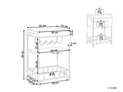3 Tier Kitchen Trolley Light Wood With Black HULLET -Cheap Furniture Store undef src sa picid 832833 type whitesh image