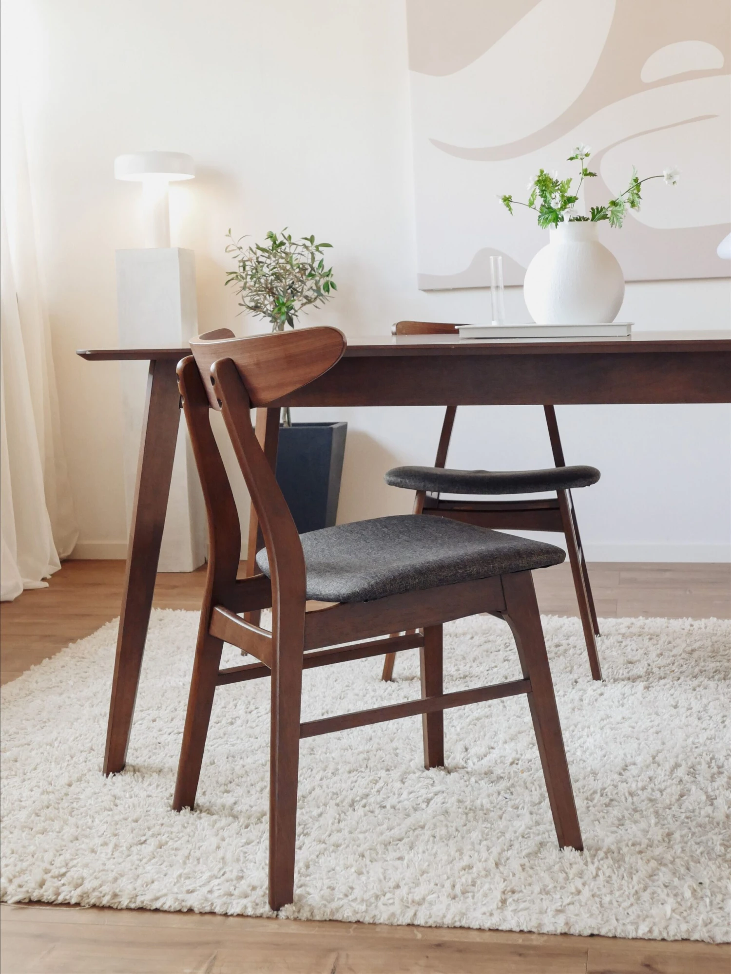 Set Of 2 Wooden Dining Chairs Grey LYNN - Image 6