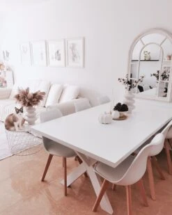 Dining Table 180 X 100 Cm White LISALA -Cheap Furniture Store undef src sa picid 837150 type whitesh image