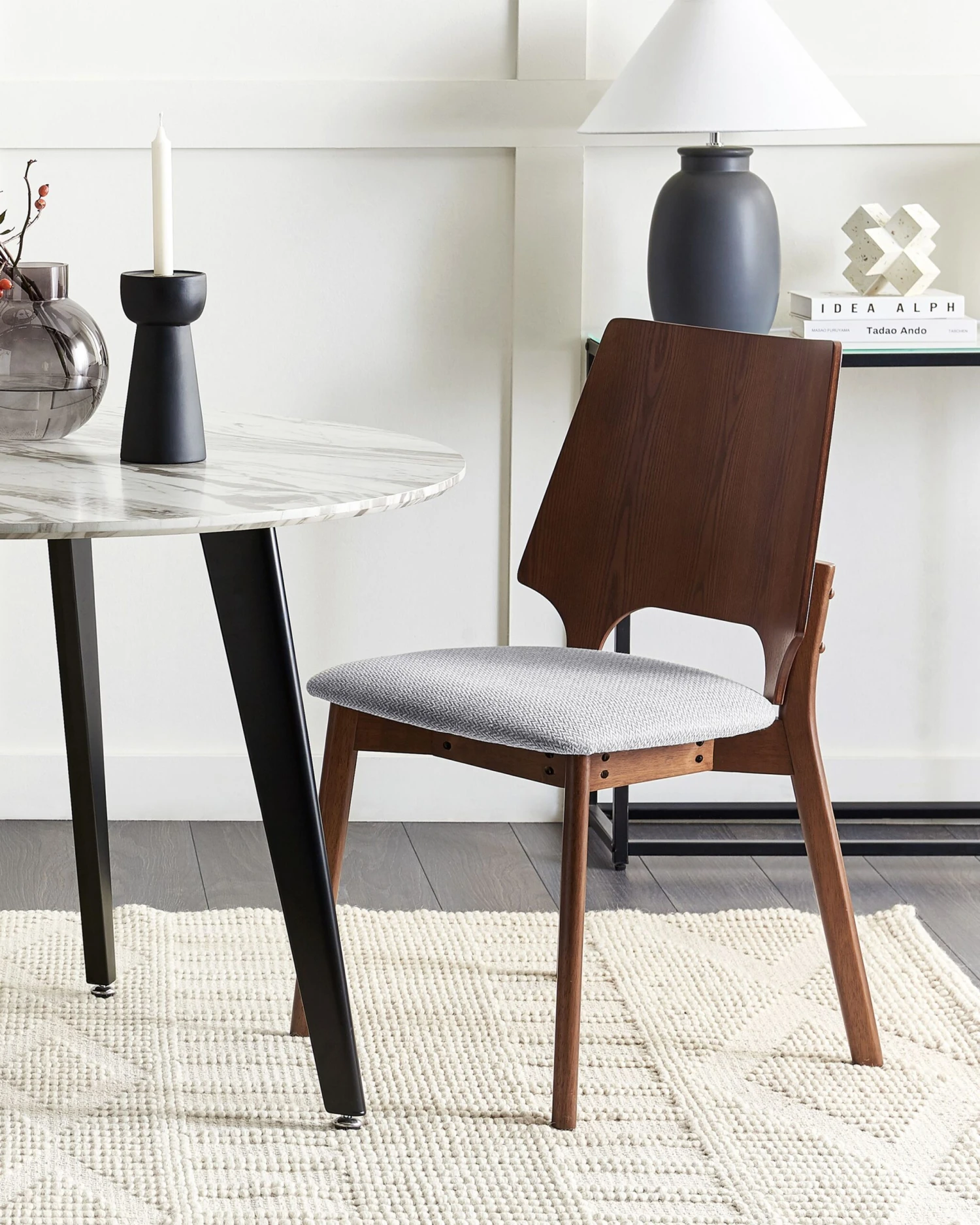 Set Of 2 Dining Chairs Dark Wood And Grey ABEE - Image 2