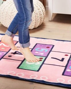 Kids Rug Hopscotch Print 80 X 150 Cm Pink HONAZ -Cheap Furniture Store undef src sa picid 837449 type whitesh image