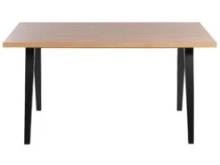 Dining Table 150 X 90 Cm Light Wood And Black LENISTER -Cheap Furniture Store undef src sa picid 837511 type whitesh image