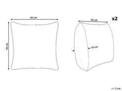 Set Of 2 Cushions Lemon Motif 45 X 45 Cm Black And Yellow ORCHID -Cheap Furniture Store undef src sa picid 838009 type whitesh image