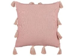 Set Of 2 Tufted Cotton Cushions With Tassels 45 X 45 Cm Pink TORENIA -Cheap Furniture Store undef src sa picid 838675 type whitesh image