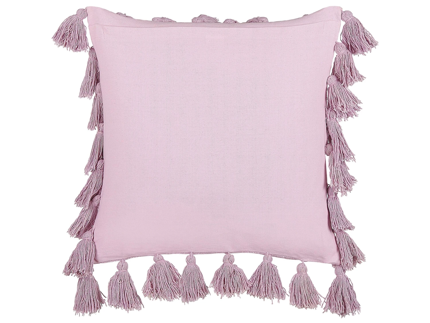 Set Of 2 Cotton Cushions With Tassels 45 X 45 Cm Pink LYNCHIS - Image 4