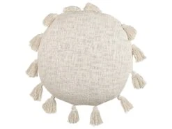Set Of 2 Cotton Cushions With Tassels ⌀ 45 Cm Beige MADIA -Cheap Furniture Store undef src sa picid 838730 type whitesh image