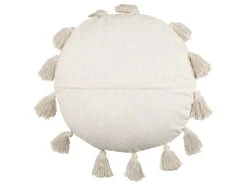 Set Of 2 Cotton Cushions With Tassels ⌀ 45 Cm Beige MADIA -Cheap Furniture Store undef src sa picid 838731 type whitesh image