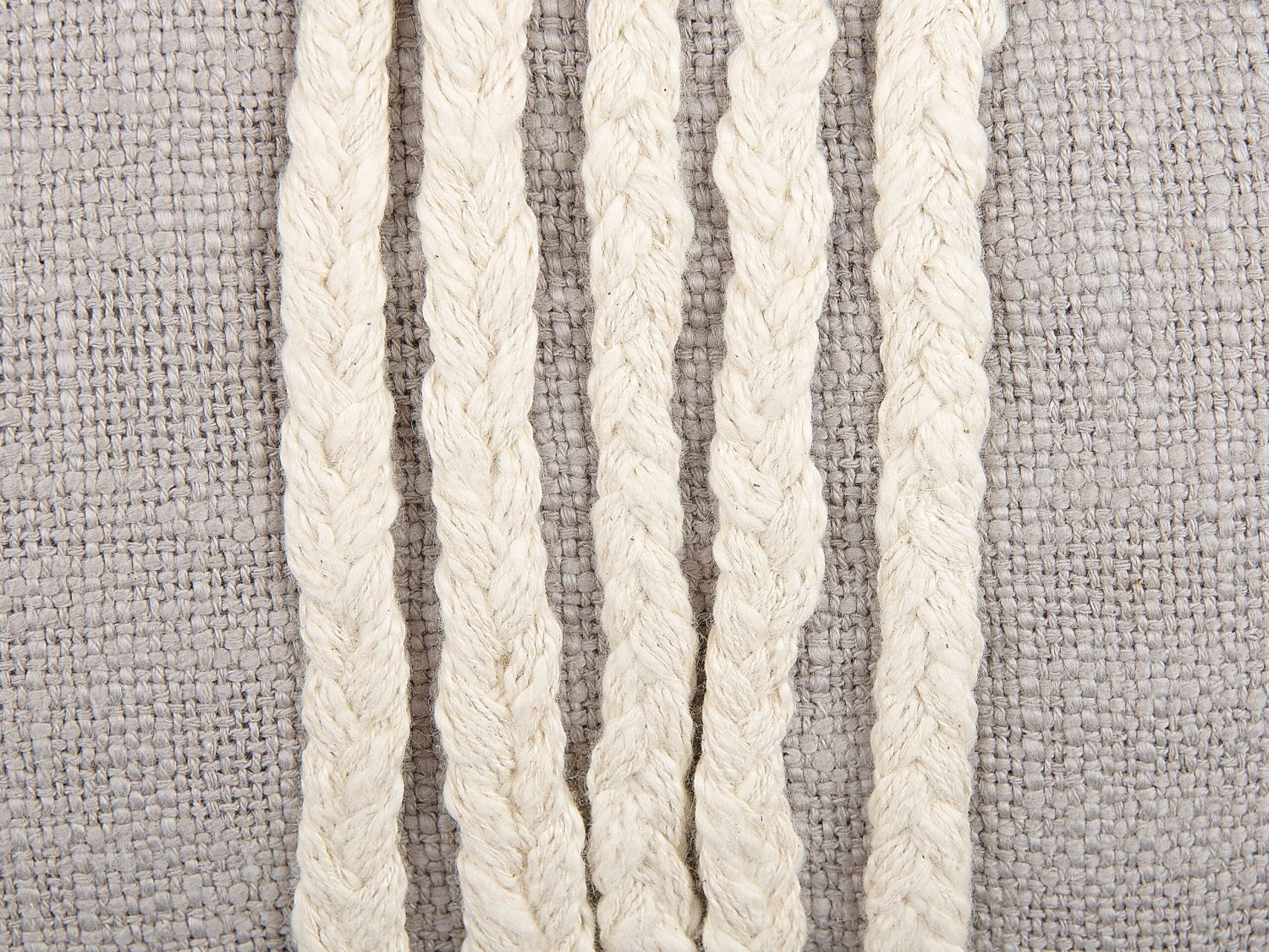 Embroidered Cotton Cushion 35 X 55 Cm Grey And Beige OCIMUM - Image 5