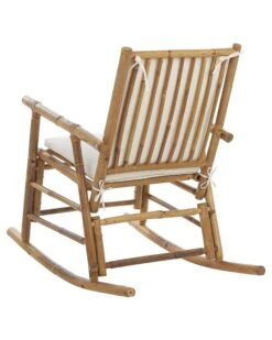 Bamboo Rocking Chair Light Wood And Off-White FRIGOLE -Cheap Furniture Store undef src sa picid 839558 type whitesh image