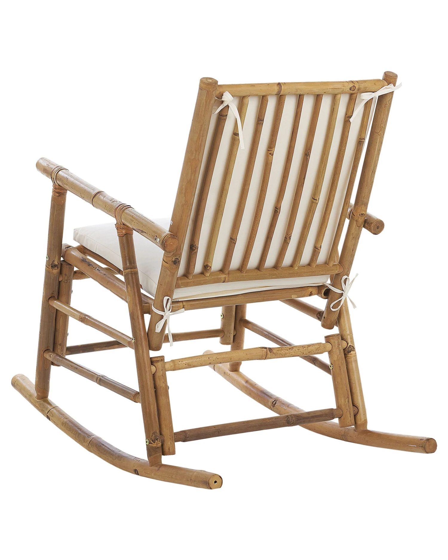 Bamboo Rocking Chair Light Wood And Off-White FRIGOLE - Image 5