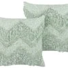 Set Of 2 Cotton Cushions With Tassels 45 X 45 Cm Light Green BACOPA -Cheap Furniture Store undef src sa picid 839936 type whitesh image