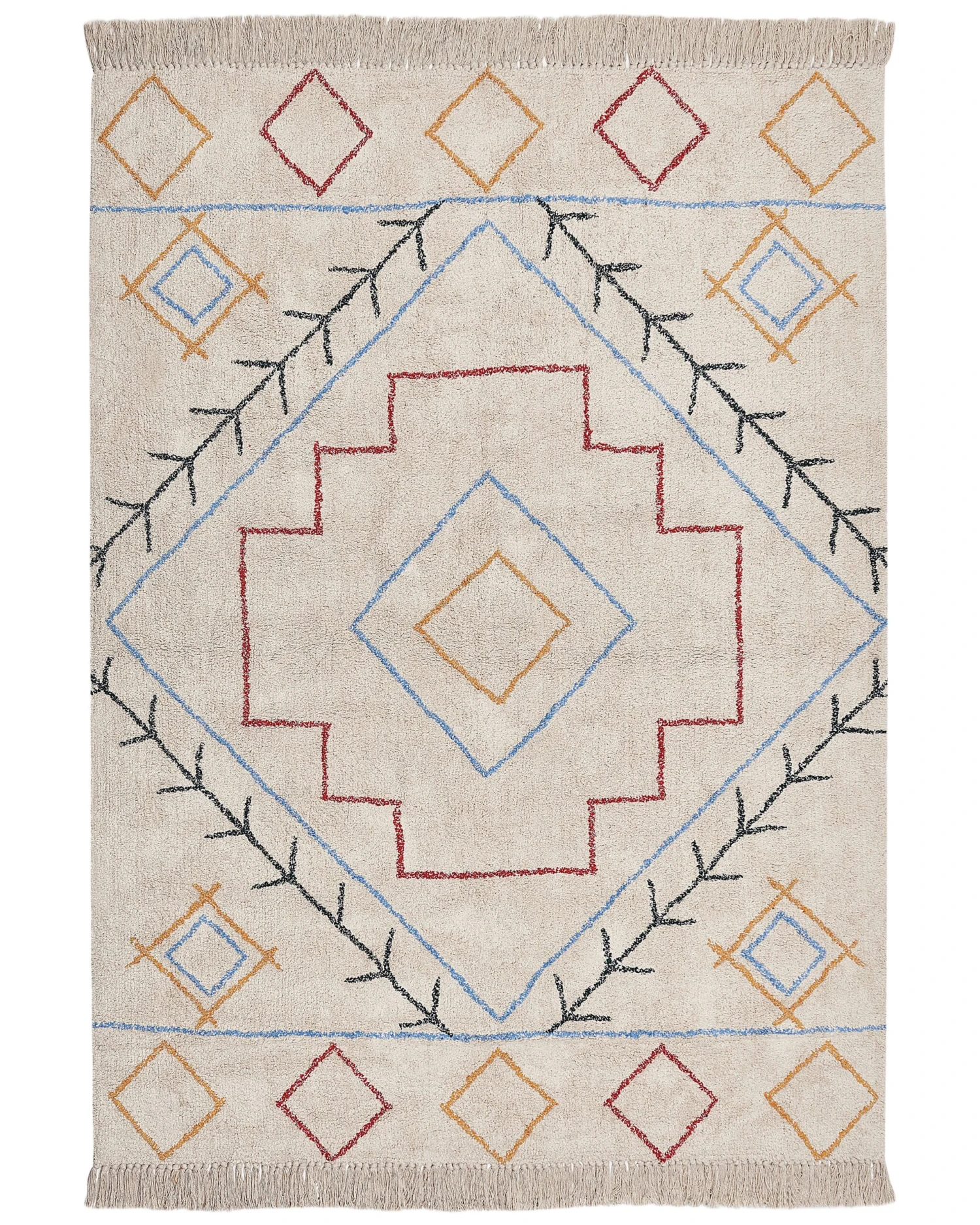 Cotton Area Rug 160 X 230 Cm Multicolour KUSKAN