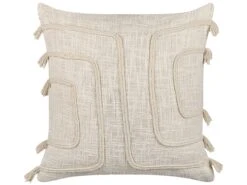Cotton Cushion Abstract Pattern 45 X 45 Cm Beige PLEIONE