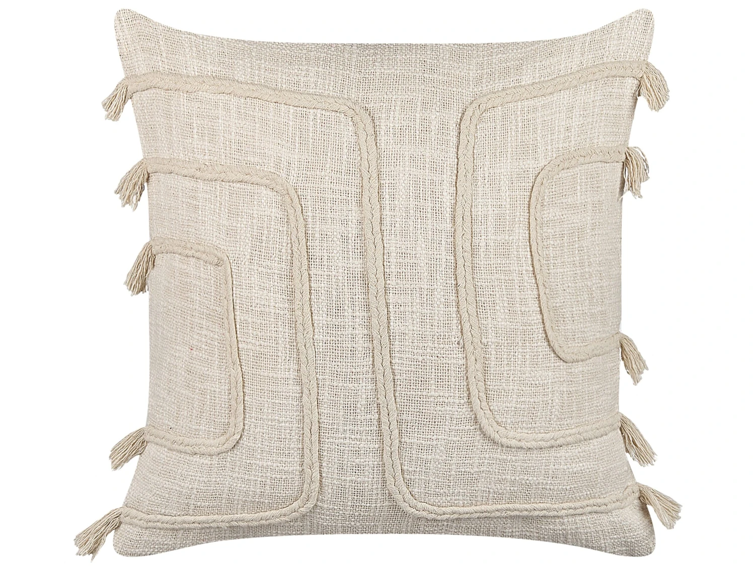 Cotton Cushion Abstract Pattern 45 X 45 Cm Beige PLEIONE 3 Cotton Cushion Abstract Pattern 45 X 45 Cm Beige PLEIONE