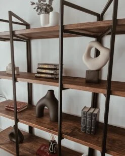 4 Tier Bookshelf Dark Wood COMPTON -Cheap Furniture Store undef src sa picid 842721 type whitesh image