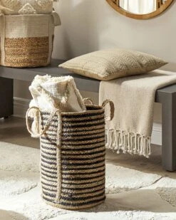 Jute Basket Beige And Black JHANSI -Cheap Furniture Store undef src sa picid 842799 type color image