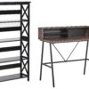 Home Office Set Dark Wood And Black FOSTER/HARISON -Cheap Furniture Store undef src sa picid 843067 type whitesh image