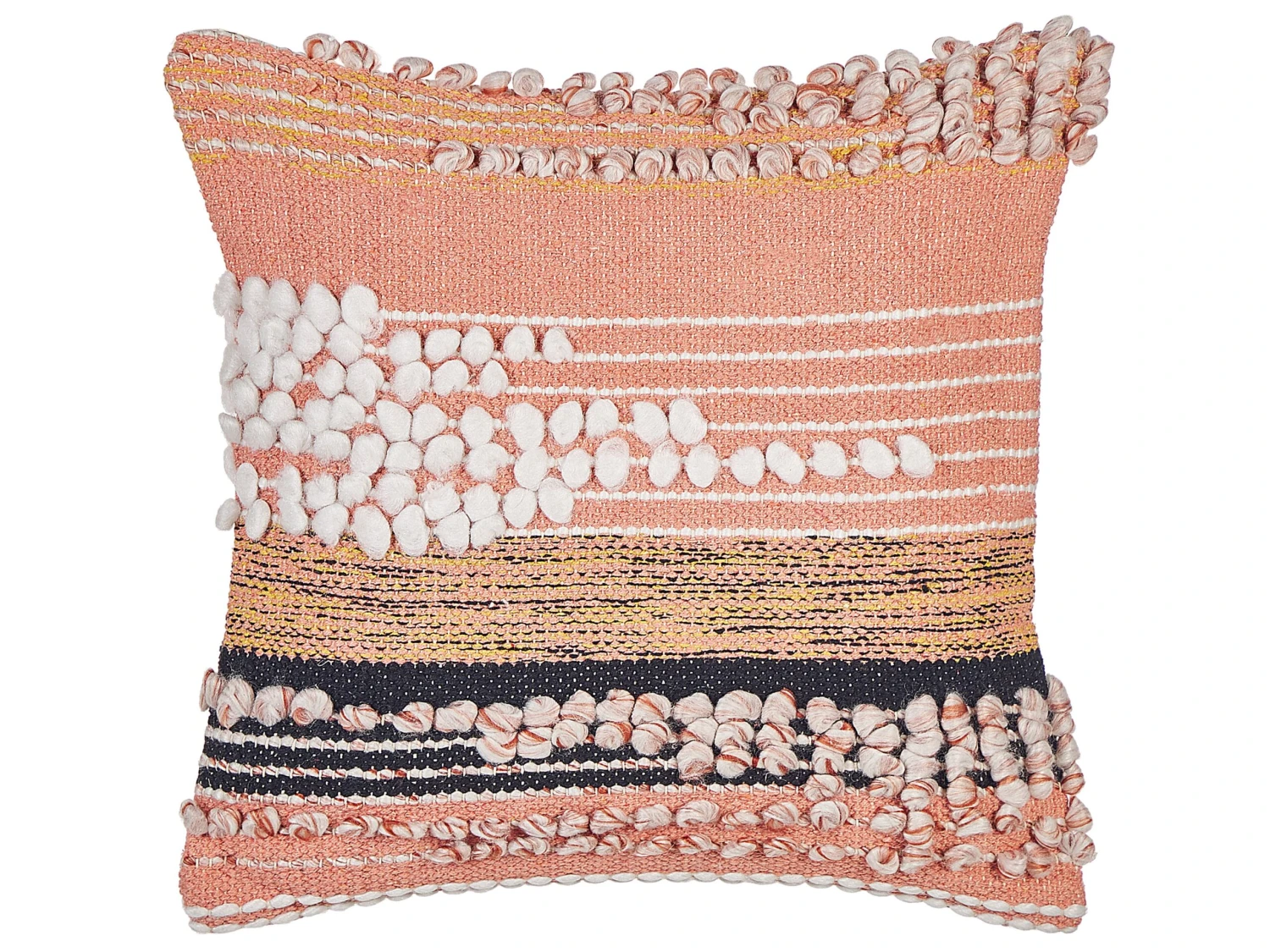 Set Of 2 Cotton Cushions Striped Pattern 45 X 45 Cm Orange DEUTZIA 5 Set Of 2 Cotton Cushions Striped Pattern 45 X 45 Cm Orange DEUTZIA - Image 3