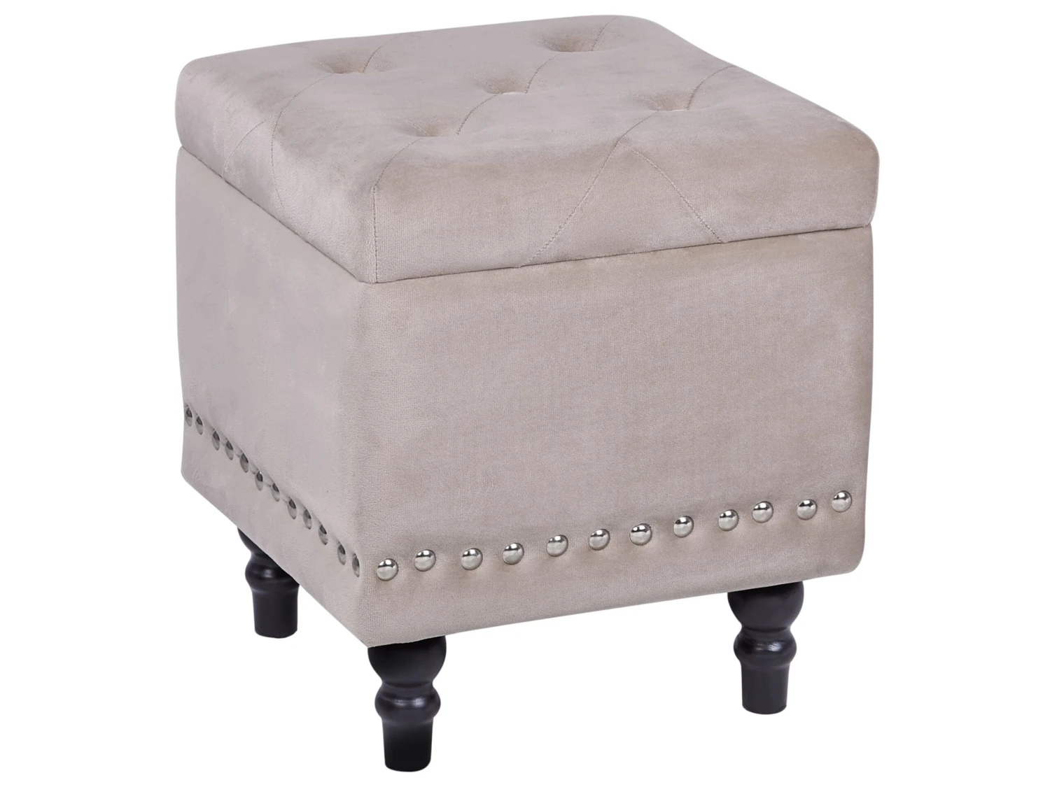 Velvet Footstool With Storage Salmon Pink LORETTO