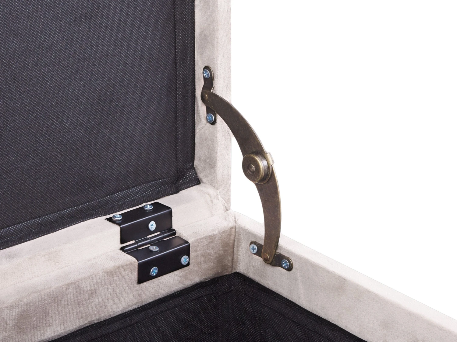 Velvet Footstool With Storage Salmon Pink LORETTO - Image 5