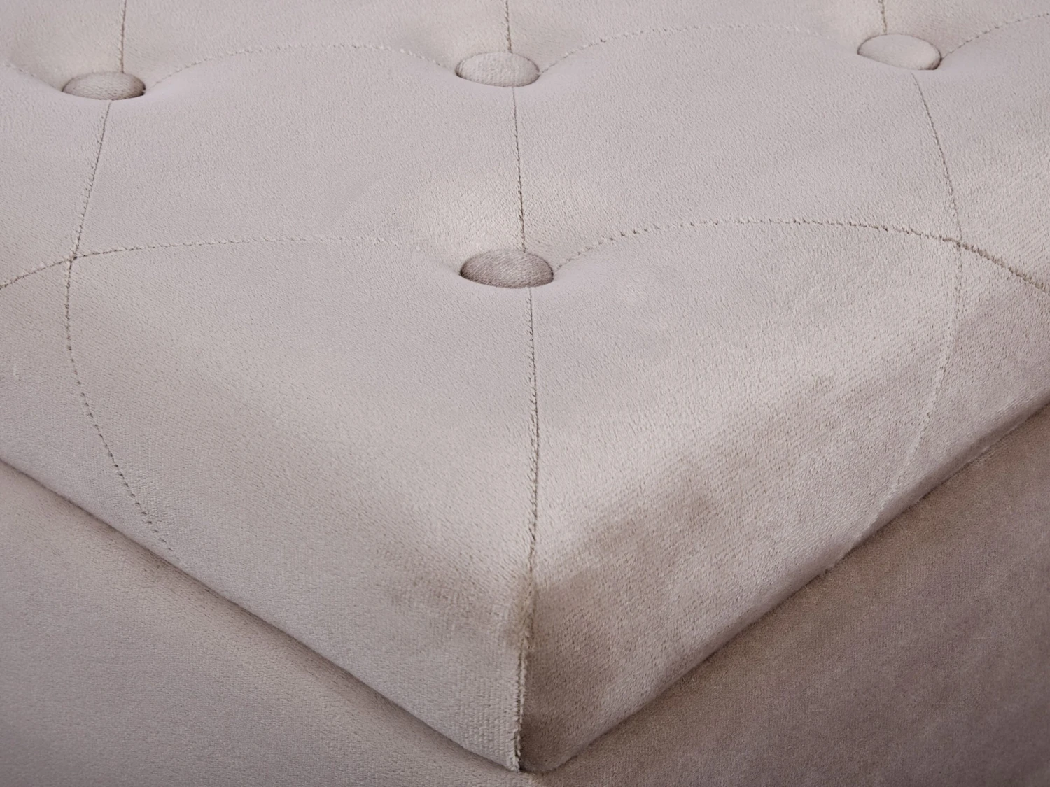 Velvet Footstool With Storage Salmon Pink LORETTO - Image 6