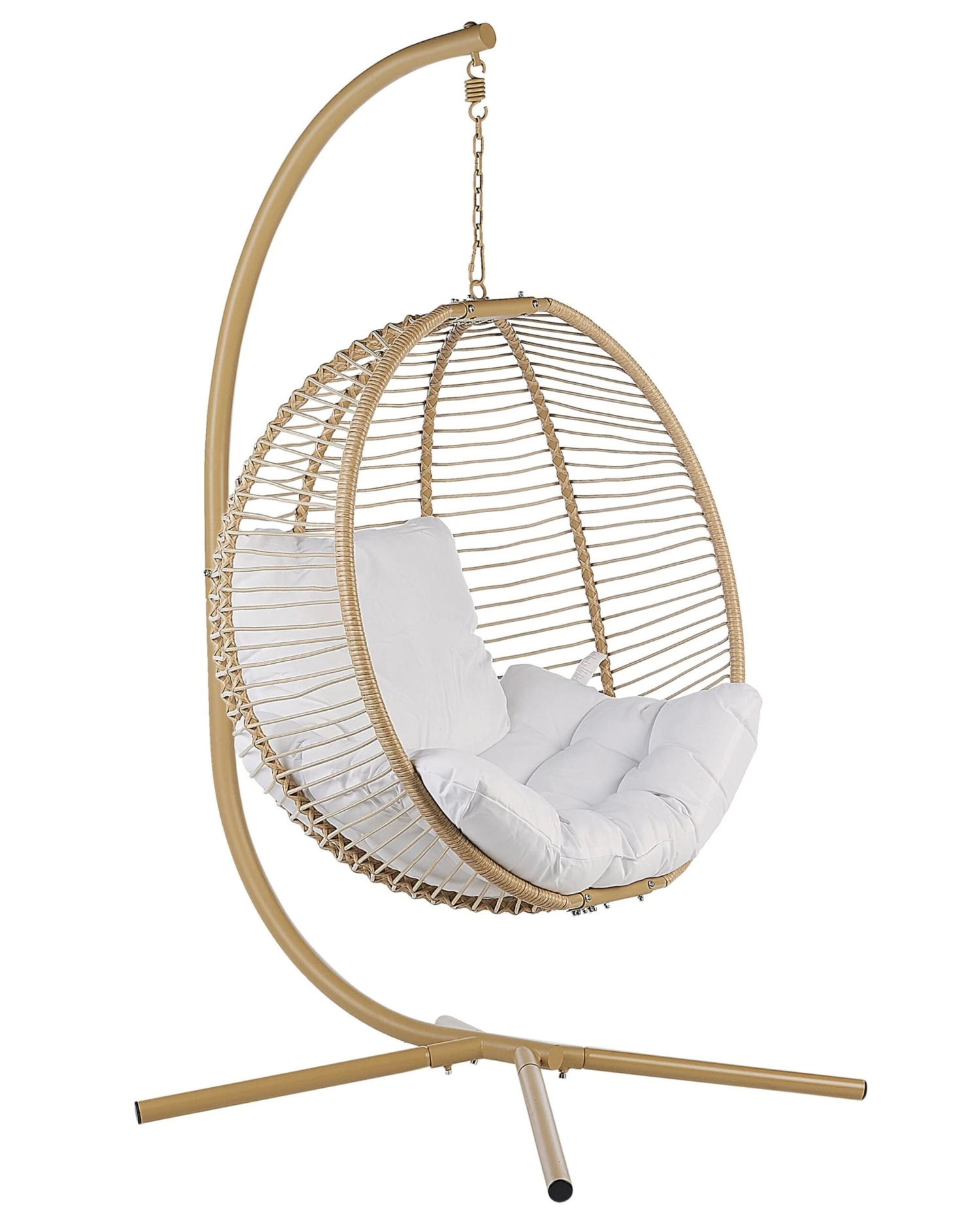 Hanging Chair With Stand Beige ARCO 3 Hanging Chair With Stand Beige ARCO