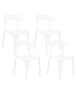 Set Of 4 Dining Chairs White GUBBIO