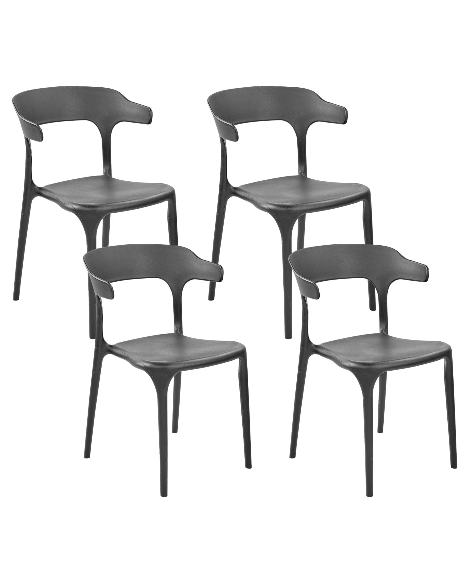 Set Of 4 Dining Chairs Black GUBBIO 3 Set Of 4 Dining Chairs Black GUBBIO