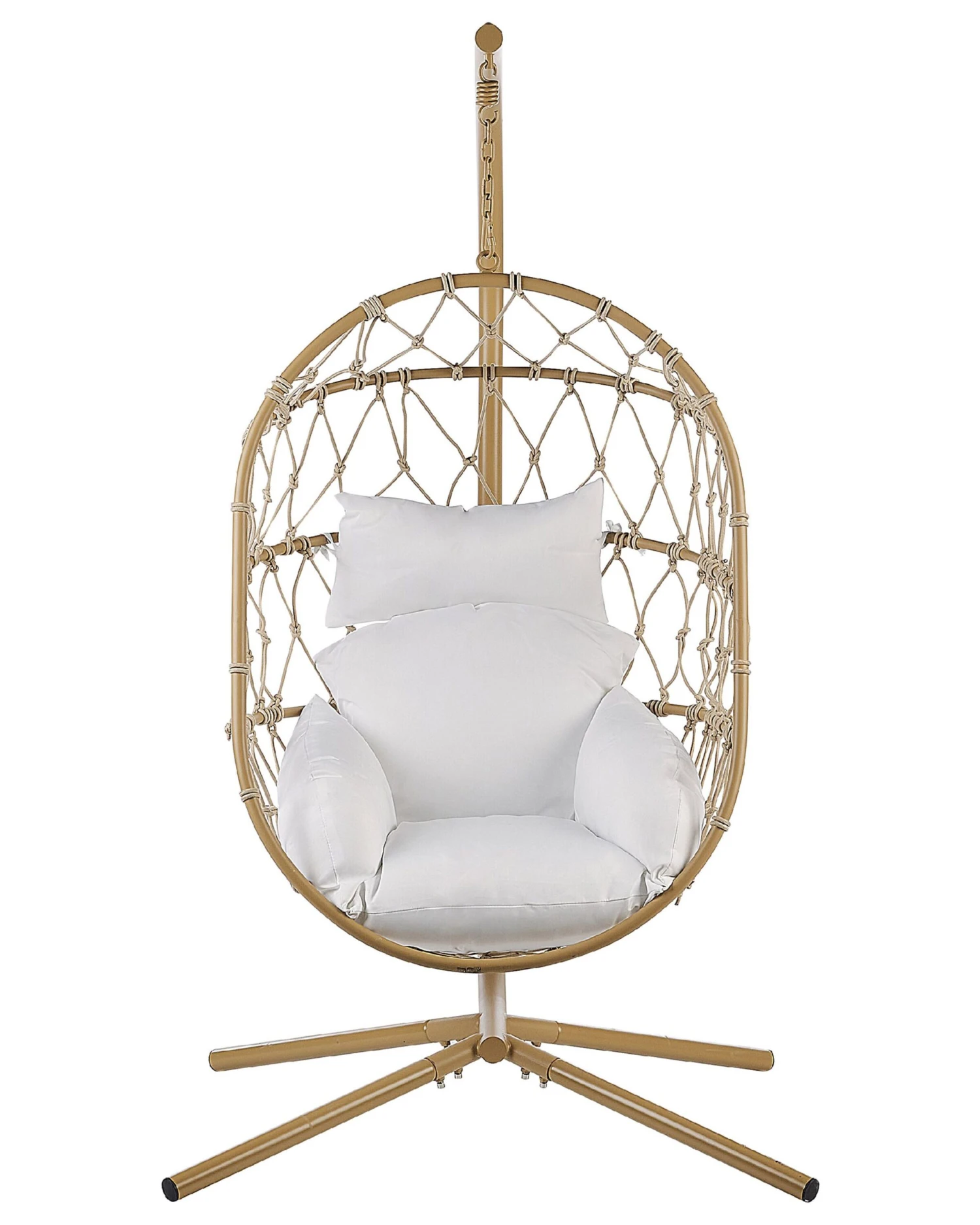 Hanging Chair With Stand Beige ADRIA 6 Hanging Chair With Stand Beige ADRIA - Image 4